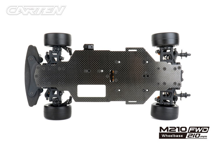 (PRE-ORDER) Carten - M210F (R PLUS) FWD 1/10 Racing Grade Carbon Fibre M-CHASSIS (225mm Mini wheelbase) KIT Form (R & Plus Parts Fitted) - (Requires all electrics, & body etc)