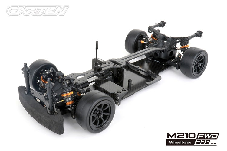(PRE-ORDER) Carten - M210F (R PLUS) FWD 1/10 Racing Grade Carbon Fibre M-CHASSIS (225mm Mini wheelbase) KIT Form (R & Plus Parts Fitted) - (Requires all electrics, & body etc)