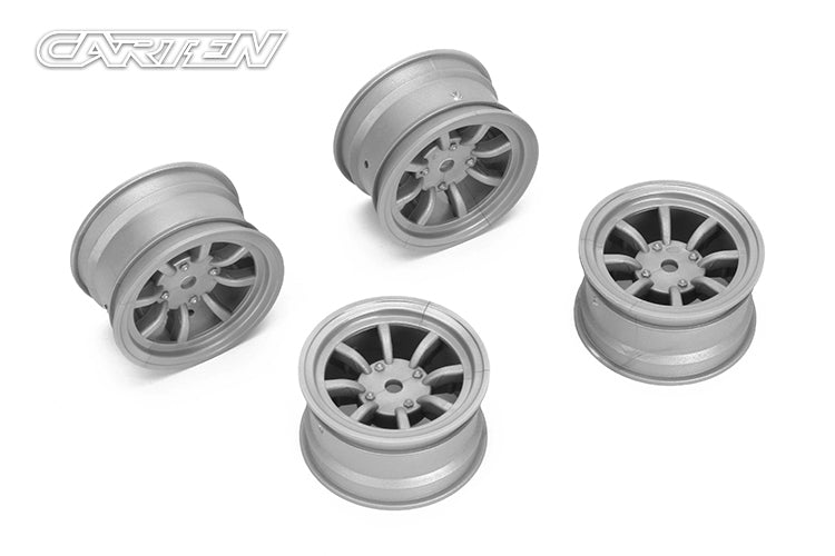 Louise / Carten - 8 Spoke Wheels 1.0mm Offset (Grey) 4pcs (Like Mini lite) Fits MTC, M-Chassis & TT01E Euro Truck - NBA261