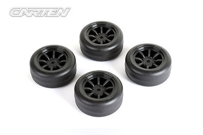 LOUISE / Carten M210 MTC & Tamiya M-Chassis RC DRIFT TIRES & WHEELS (8 spoke Black)