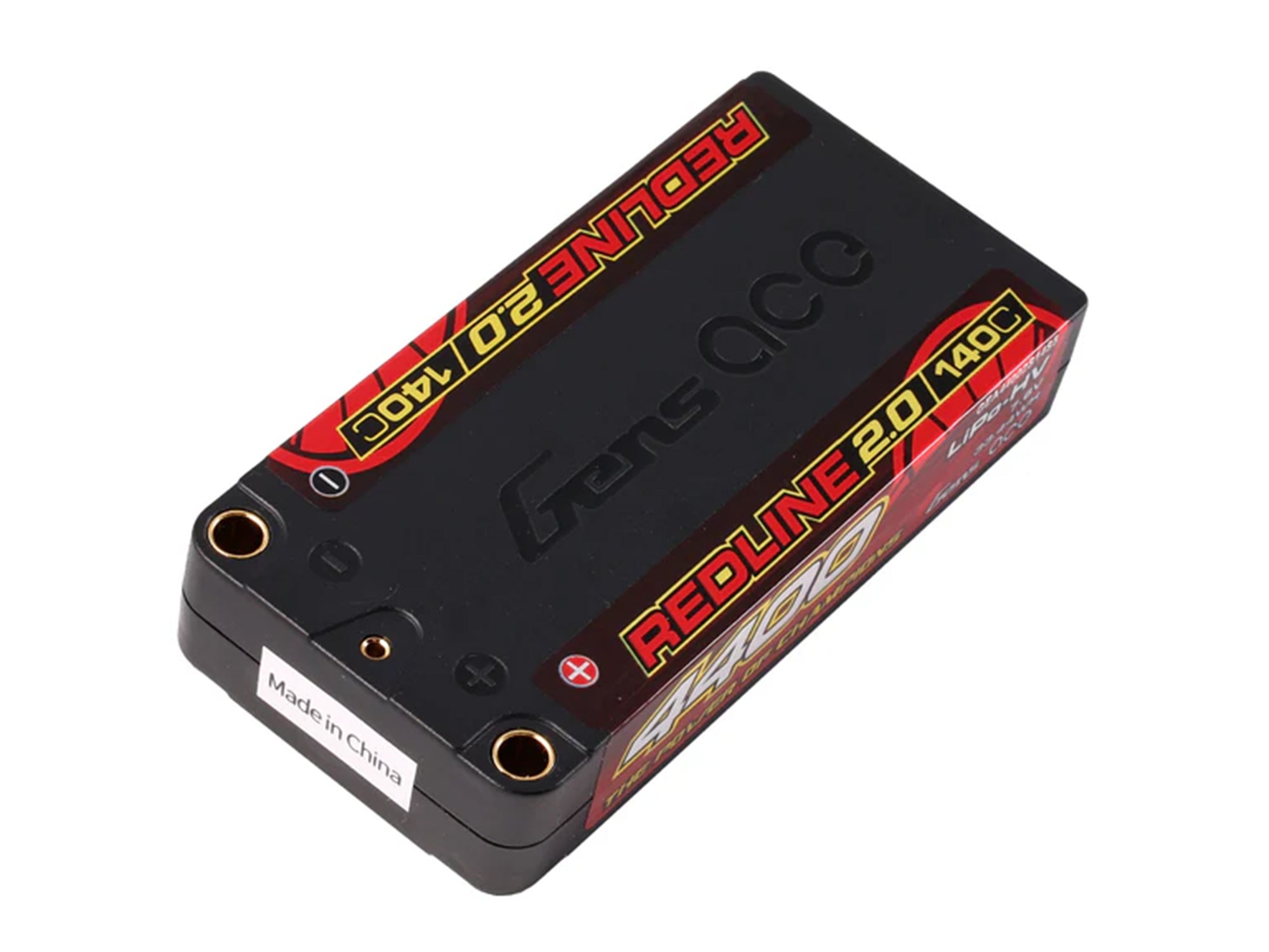 GensAce - Redline 2.0 Shorty 2S Lipo Battery HV 7.6V 140C 4400mah Ultra Thin (96x47x18.5mm 160g) -