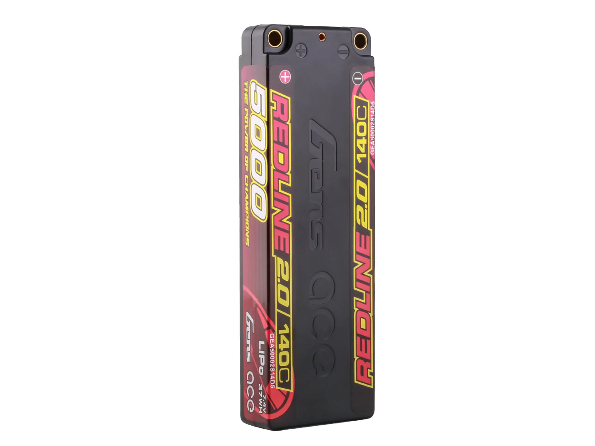 GENS ACE - REDLINE 2.0 LIPO RC BATTERY Hard Case 2S 7.6V HV 5000mAh 140C SHORT 5MM BULLET (PRO CAR RACE LIHV) O-GC2S5000-140T