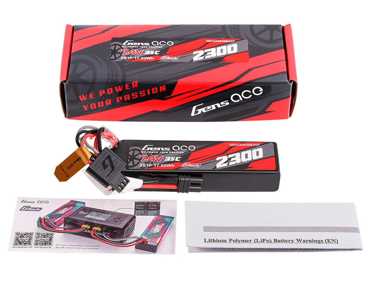 Gens Ace - LiPo Micro Battery G-Tech 2S Car 7.4V 2300mAh 35C with EC2 Arrma GROM O-GTC2S2300-35E2