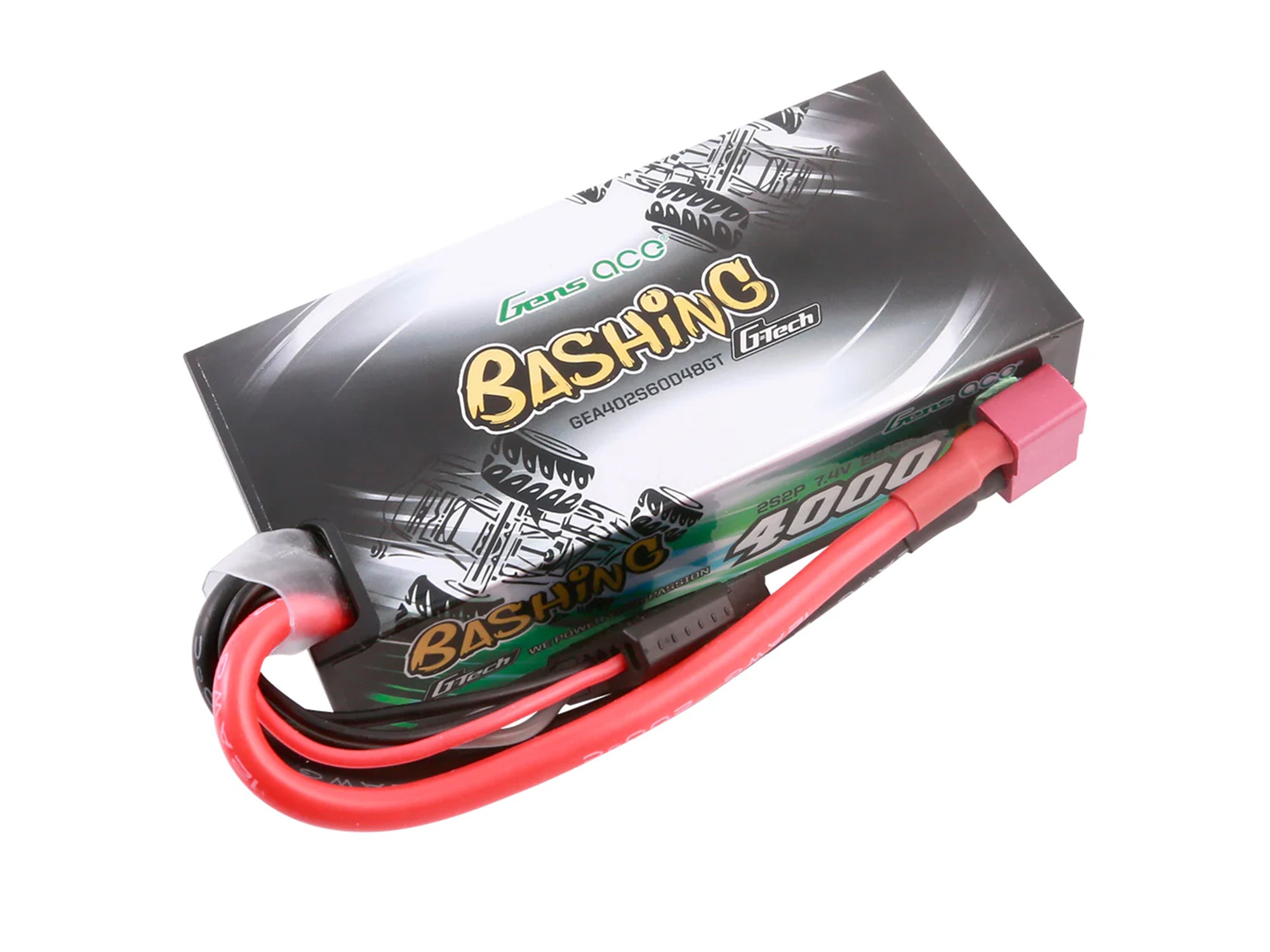Gensace - G-Tech Hard Case 2S 7.4V 4000mAh 60C Shorty Lipo Battery DEANS (H-25mm, L-96mm, W-47mm) O-GTC2S2P4000-60T