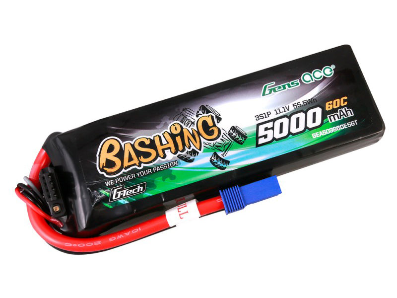 Li-Po Car G-Tech 3S 11.1V 5000mAh 60C Bashing with EC5O-GTC3S5000-60E5