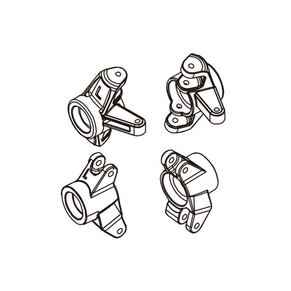 PD Racing TK16 & TR16 - Front and Rear steering knuckles - (left and right) - (2pcs)