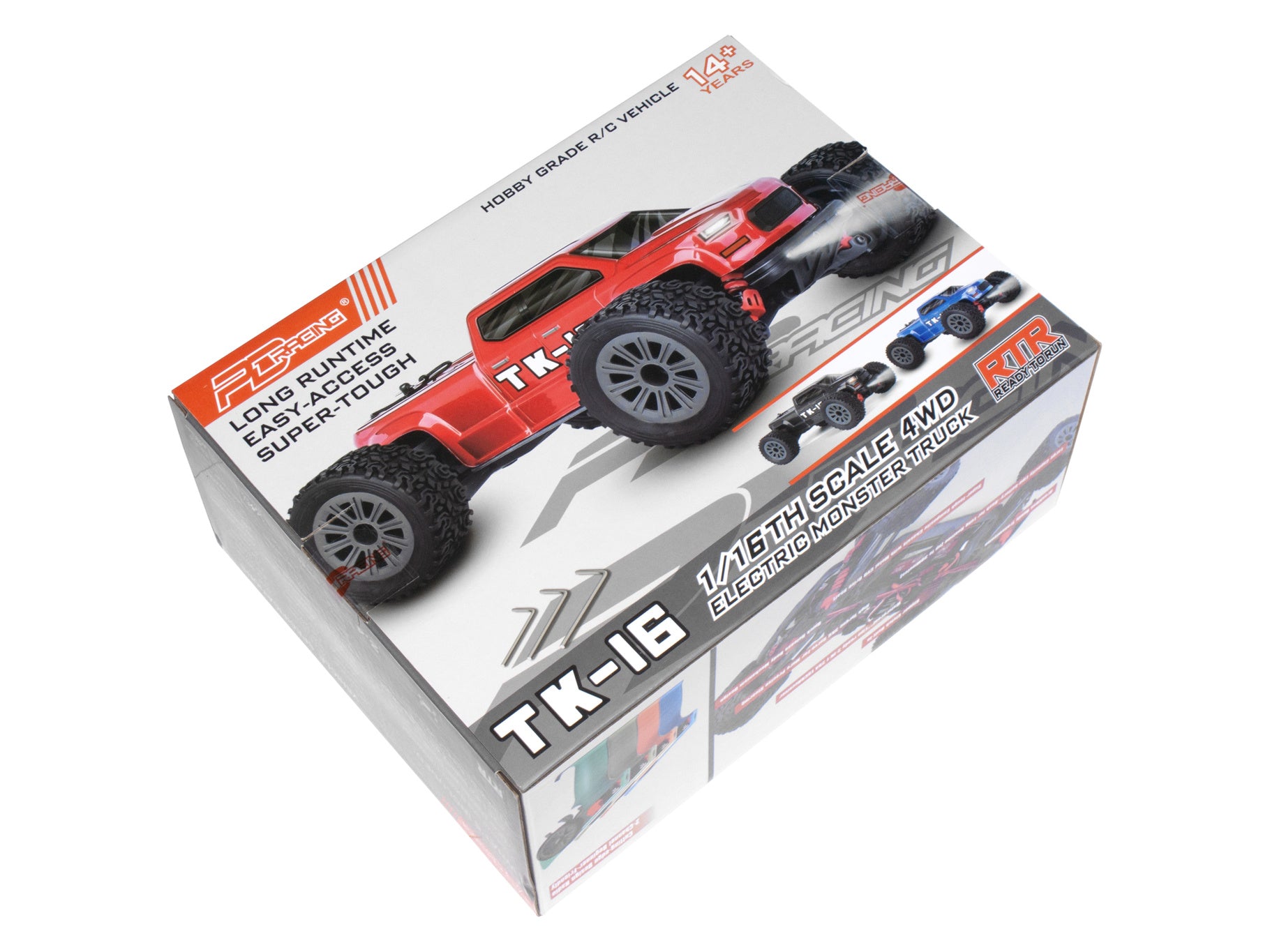 PD RACING - TK16 Brushed Truck 1:16 SCALE READY TO RUN WITH 2S LIPO (22mph) - PD303T (With LED lights)