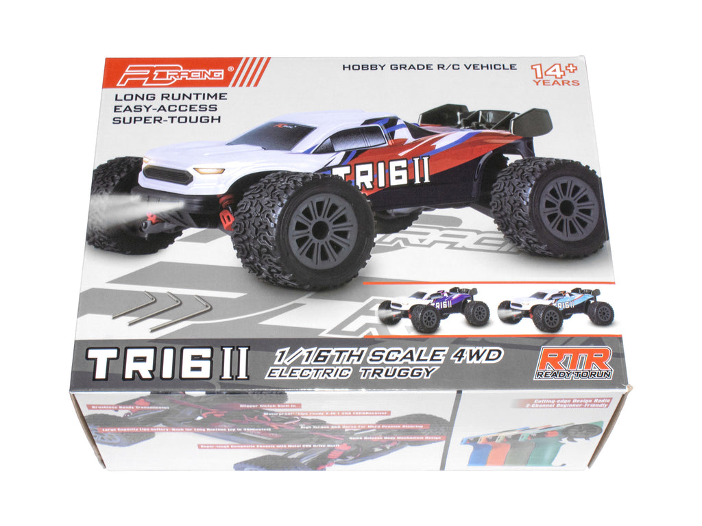 PD RACING - TR16 II Brushed Truggy 1:16 SCALE READY TO RUN WITH 2S LIPO (30mph) - PD304T