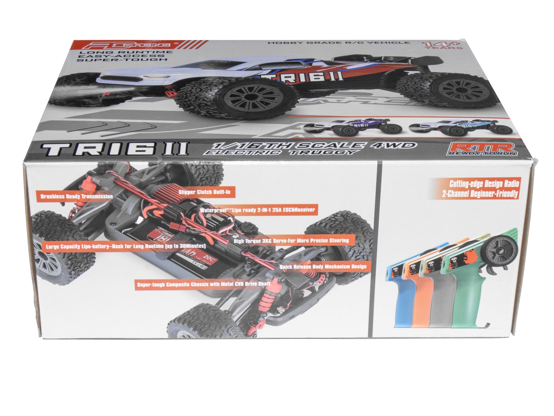 PD RACING - TR16 II Brushed Truggy 1:16 SCALE READY TO RUN WITH 2S LIPO (30mph) - PD304T