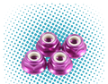 FASTRAX M4 1/10 WHEEL NUTS - PINK FLANGED LOCKNUTS (4PC) FTM4PF