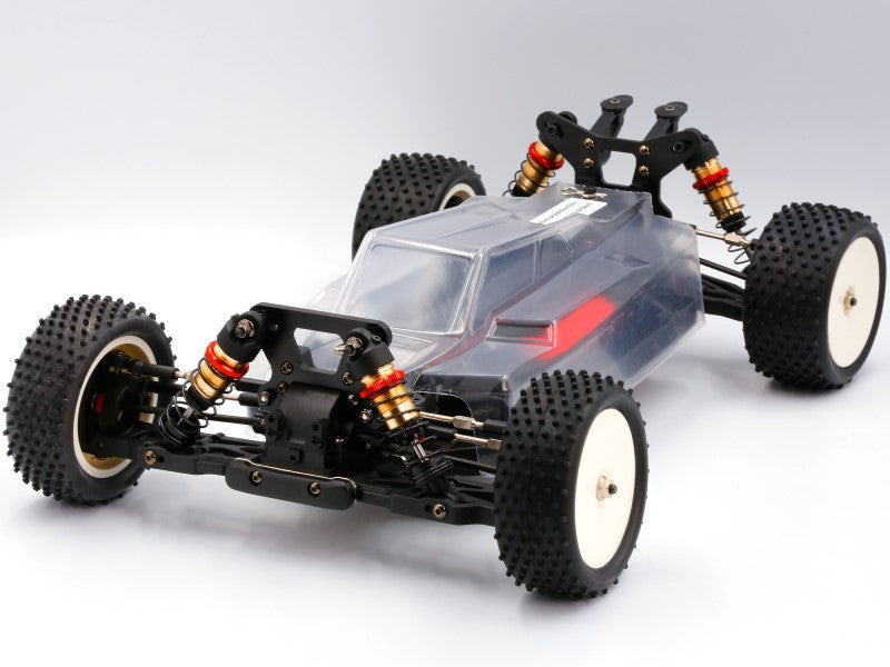LC Racing – LC-PTG1-HRD – 1/10 scale 4wd entry level buggy – assembled rolling chassis (Red version) (Alloy Chassis, Carbon Fibre Towers, Shaft Driven Fully Adjustable Race Car) - Rolling Chassis Only - Needs all electrics to complete