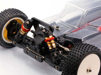 LC Racing – LC-PTG1-HRD – 1/10 scale 4wd entry level buggy – assembled rolling chassis (Red version) (Alloy Chassis, Carbon Fibre Towers, Shaft Driven Fully Adjustable Race Car) - Rolling Chassis Only - Needs all electrics to complete