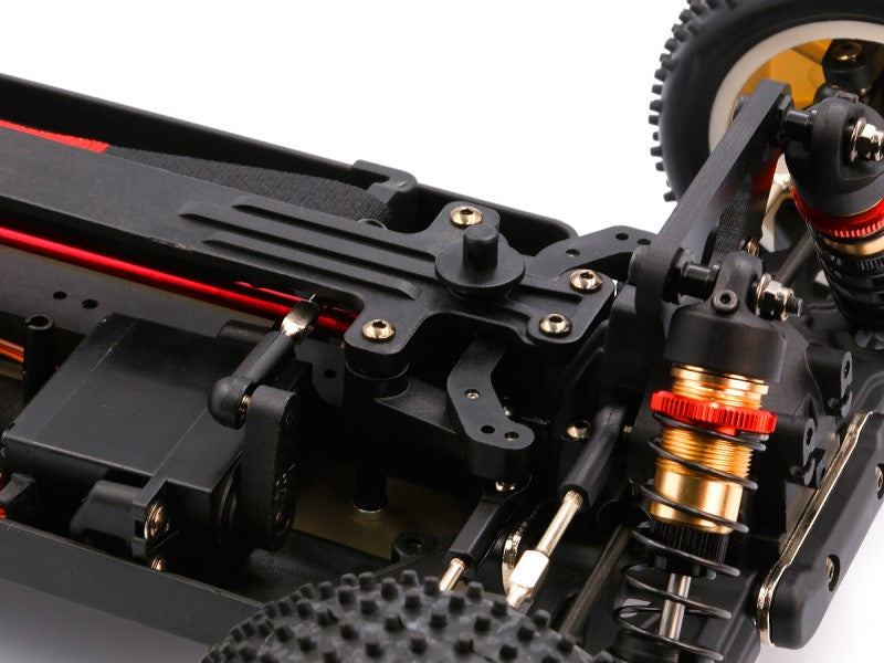 LC Racing – LC-PTG1-HRD – 1/10 scale 4wd entry level buggy – assembled rolling chassis (Red version) (Alloy Chassis, Carbon Fibre Towers, Shaft Driven Fully Adjustable Race Car) - Rolling Chassis Only - Needs all electrics to complete