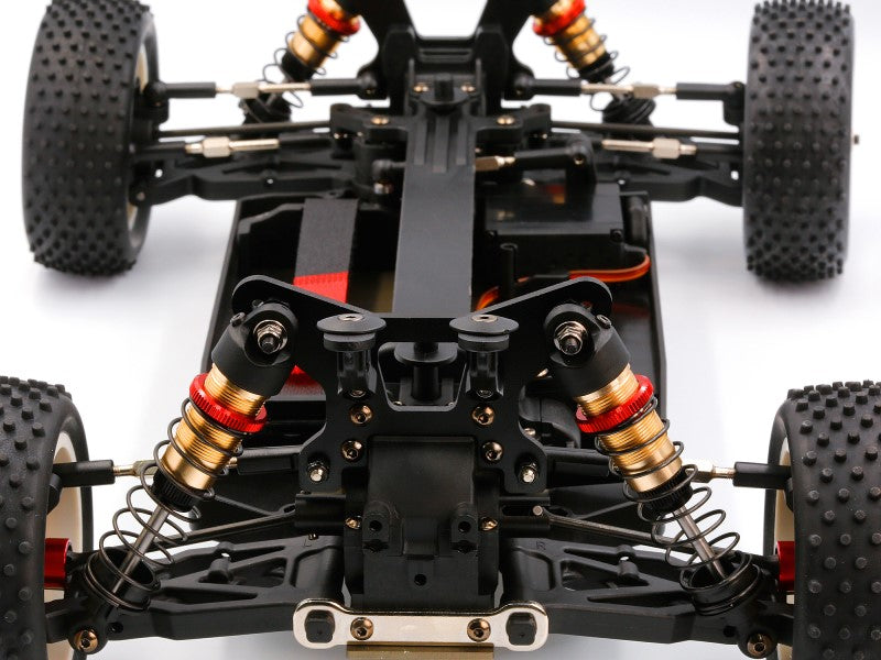 LC Racing – LC-PTG1-HRD – 1/10 scale 4wd entry level buggy – assembled rolling chassis (Red version) (Alloy Chassis, Carbon Fibre Towers, Shaft Driven Fully Adjustable Race Car) - Rolling Chassis Only - Needs all electrics to complete