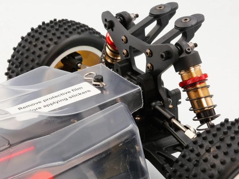 LC Racing – LC-PTG1-HRD – 1/10 scale 4wd entry level buggy – assembled rolling chassis (Red version) (Alloy Chassis, Carbon Fibre Towers, Shaft Driven Fully Adjustable Race Car) - Rolling Chassis Only - Needs all electrics to complete