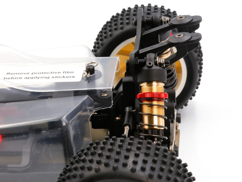 LC Racing – LC-PTG1-HRD – 1/10 scale 4wd entry level buggy – assembled rolling chassis (Red version) (Alloy Chassis, Carbon Fibre Towers, Shaft Driven Fully Adjustable Race Car) - Rolling Chassis Only - Needs all electrics to complete