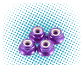 FASTRAX M4 1/10 WHEEL NUTS - PURPLE FLANGED LOCKNUTS (4PC) FTM4PUF