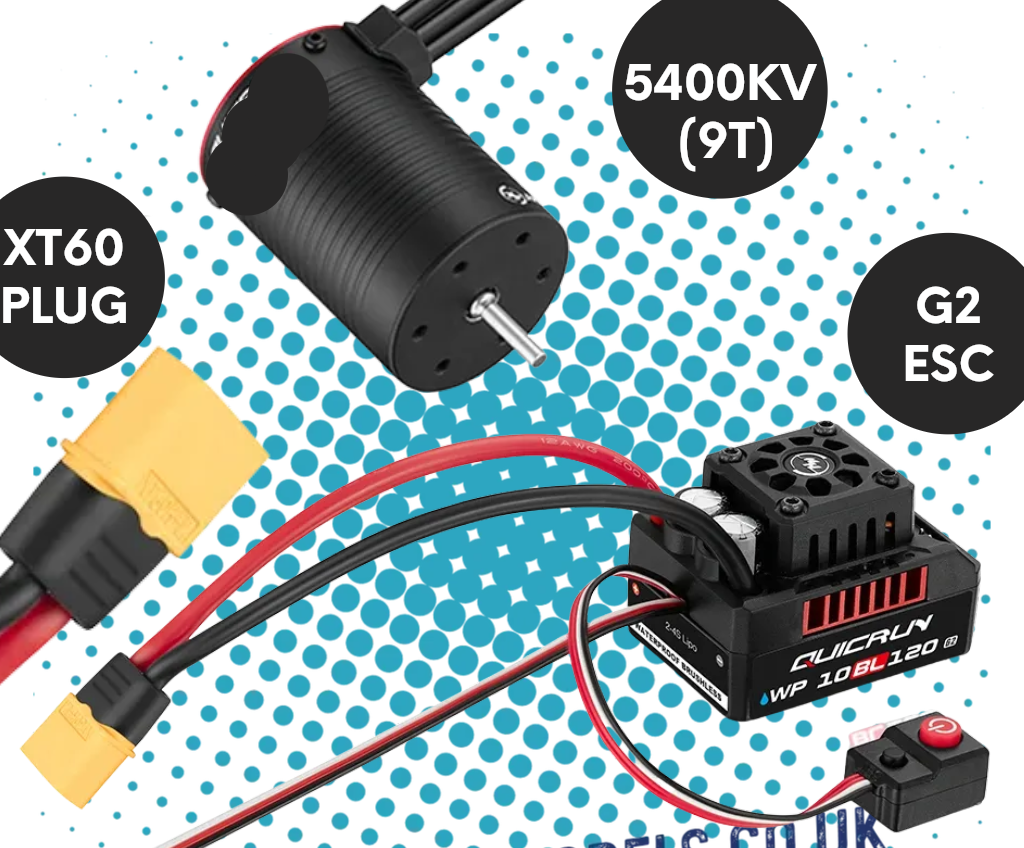 HOBBYWING - QUICRUN Combo QR10BL120 (2-4S) G2 & 3652SL 5400KV G2 - (For 1/10th SCT, Buggies, Monster Trucks) Shaft Diameter - 3.175mm - HW38030209