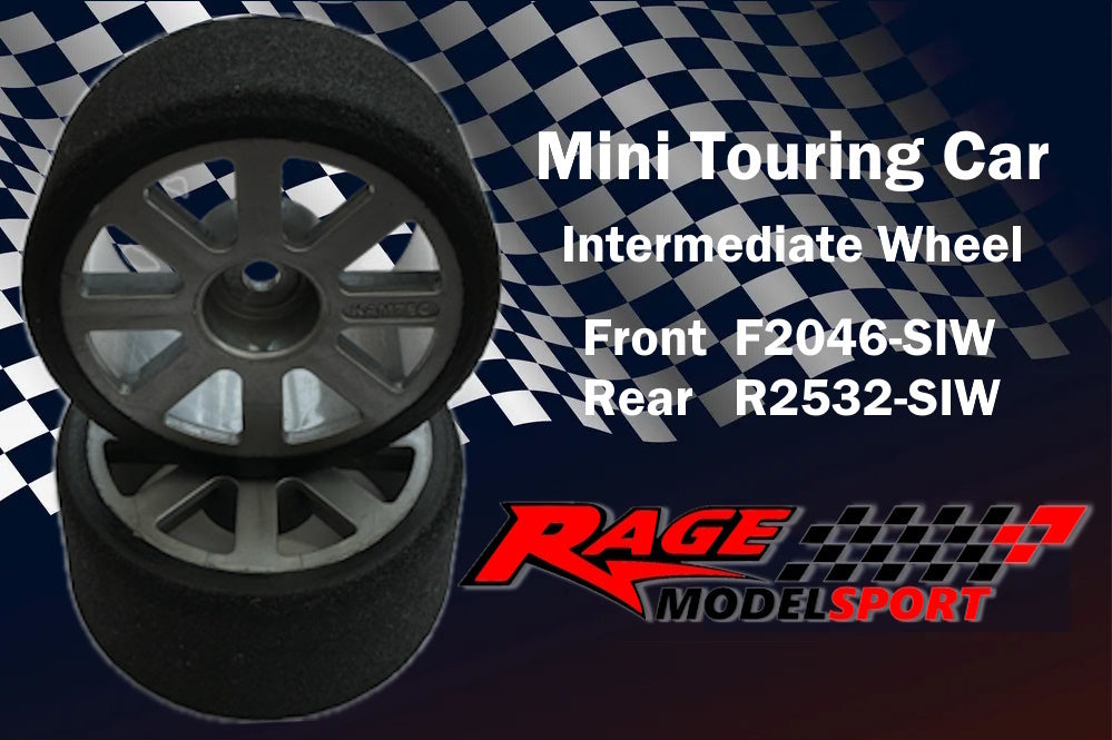 RAGE - MTC & M-Chassis (Rear) Wheels (Silver Intermediate Wheel/ 46sh) And Foam Tyre (2Pcs) (25mm Wide) R2532-SIW