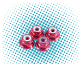FASTRAX M4 1/10 WHEEL NUTS - RED FLANGED LOCKNUTS (4PC) FTM4RF