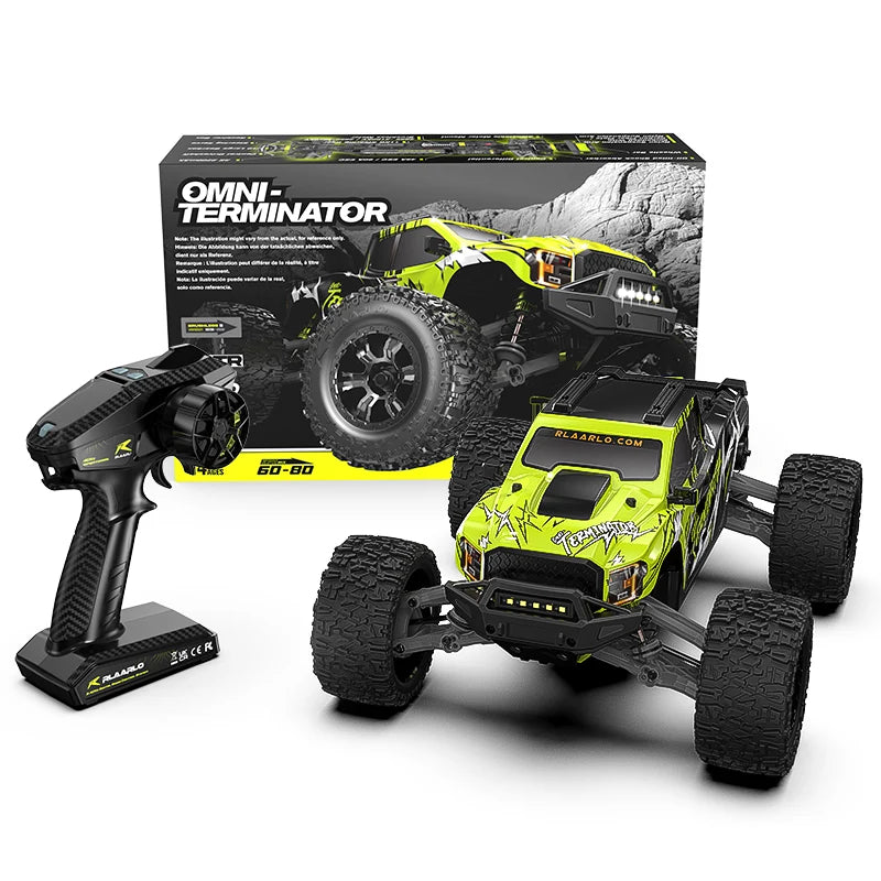 Rlaarlo - Omni Terminator (Metal Spec) Brushless Micro 1/10 Scale Truck RTR - Green/Black - With 3S LiPo & USB Charger (1/12 Size but with 1/10 Electrics) (Free Upgrade/Spares Package Included)
