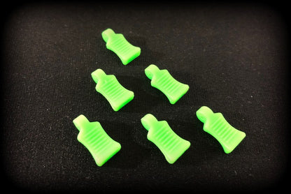 Absima - 1/10 EASY PULL BODY PIN/CLIP RUBBER BIG PULL TABS Neon Green (6pcs) (PERFECT FOR EURO TRUCK BODIES) No clips included - 2440056