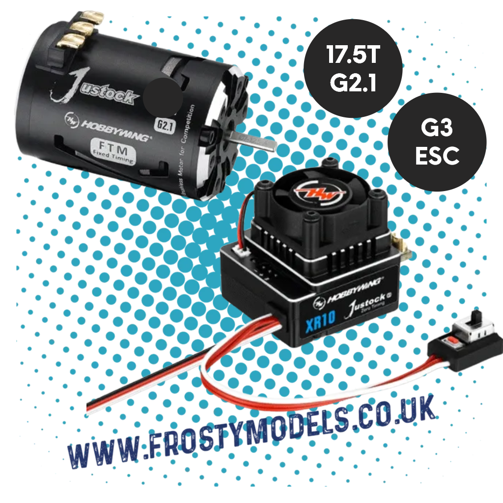 HOBBYWING - HOBBYWING JUSTOCK COMBO JS4 G3S ESC + G2.1 13.5T MOTOR - HW38020321 (IDEAL FOR STOCK Blinky - Zero Timing - RACING 1/10 CAR & BUGGY)