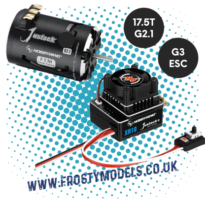 HOBBYWING - HOBBYWING JUSTOCK COMBO JS4 G3S ESC + G2.1 13.5T MOTOR - HW38020321 (IDEAL FOR STOCK Blinky - Zero Timing - RACING 1/10 CAR & BUGGY)