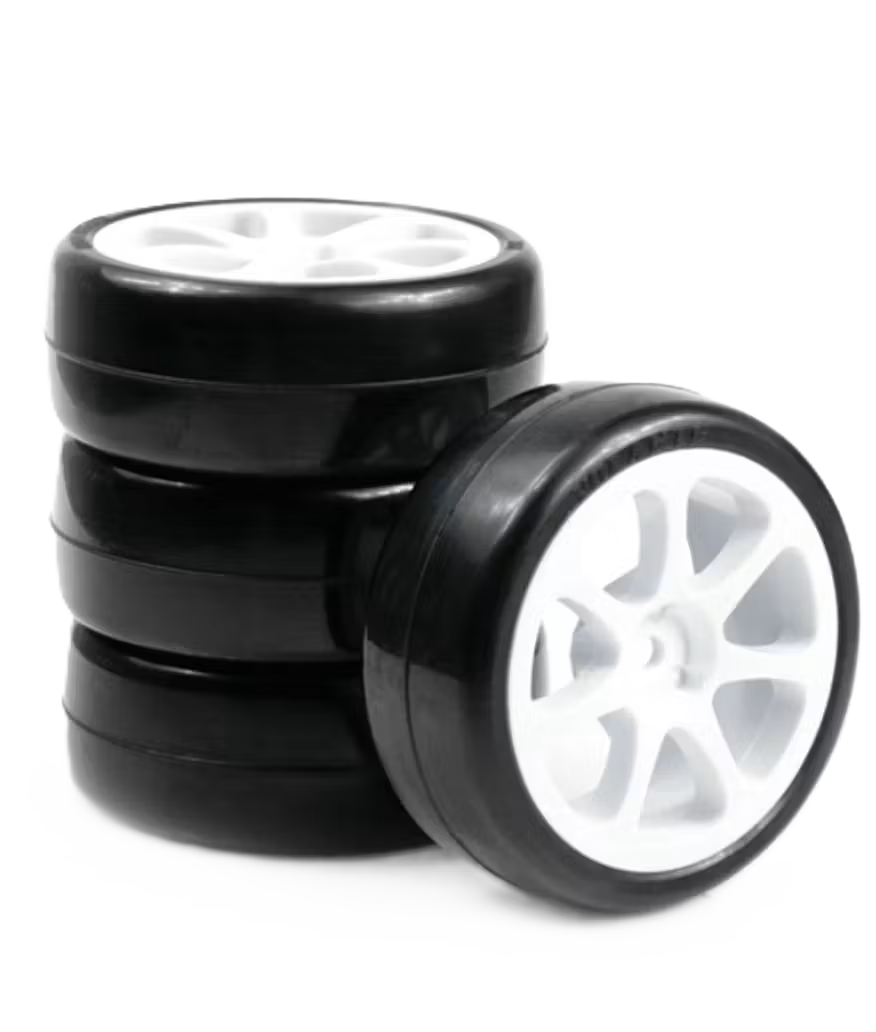 VOLANTE - 1/10 TC V9X 28CP Carpet Tyre Pre-glued 4pcs [Seven Spoke Wheel] - V9X-PG28CPSP -