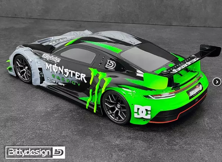 BITTY DESIGN - 'PORSCHE' P-GT3R 1/10 TC BODY SHELL 190MM - ETR LW - NO ...