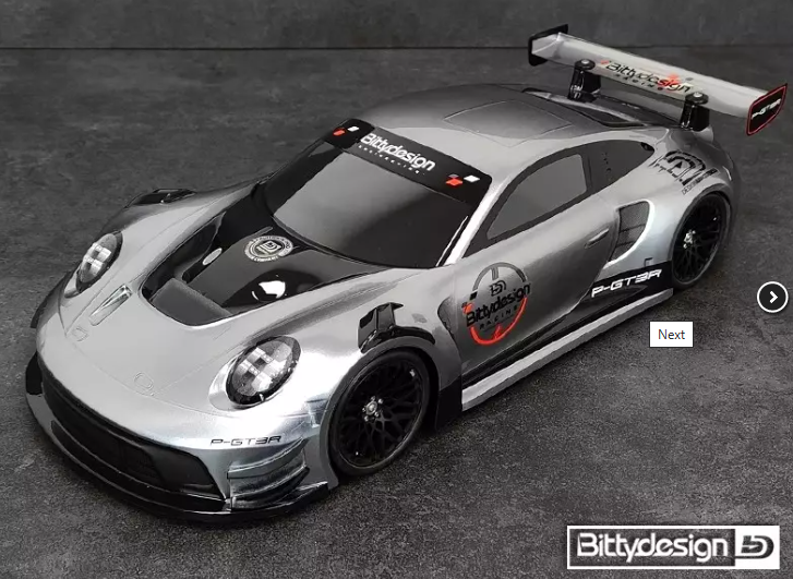 BITTY DESIGN - 'PORSCHE' P-GT3R 1/10 TC BODY SHELL 190MM - ETR LW - NO ...