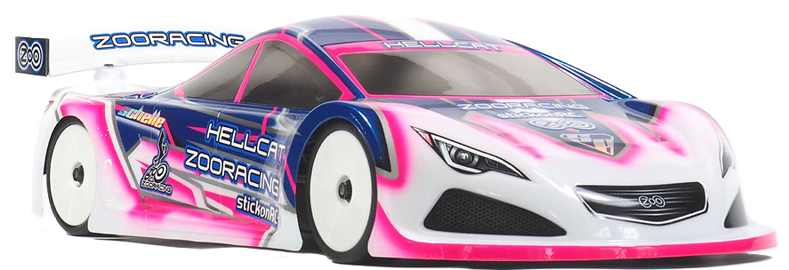 ZooRacing - Hellcat - 1/10 RC Touring Car Body - 0.5mm LW Thickness - ZR-0006-05 (Fits most 1/10 Cars such as a Tamiya TT01E)