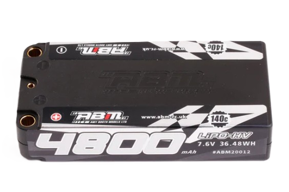 ABM - 4800mAh LCG SLIM Shorty 7.6v Lipo LiHV 140c (5mm Bullets) (L96.4xW46.5xH20mm) - ABM20012