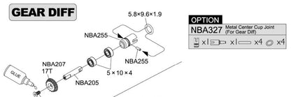 Carten - M210 MTC - (Hop-up) Centre Shaft Joint Cup Set (Steel) x2 - NBA327