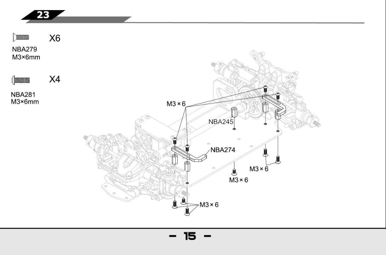 Carten / Louise - M210 MTC - (Hop-up) Carbon Fibre Battery Holder Brackets 2x - NBA274 (Needs NBA245 Spacers to complete)
