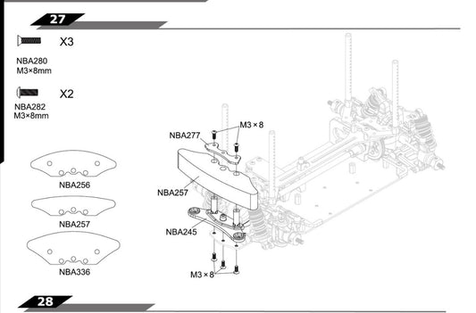 Carten - M210 MTC - (Hop-up Option) Medium Bumper Foam (Sedan Car Body) NBA256