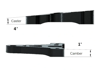 BattCave - JOKER Mini Spares - A-Arm V2 (2 Caster + 1 Camber) JKR-3A21-V2 (JOK3R)