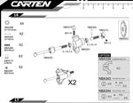 Carten - M210 MTC - (Hop-up) Alloy Rear Hubs CNC (L&R) (Black) NBA339