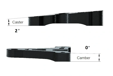BattCave - JOKER Mini Spares - A-Arm V2 (2 Caster + 0 Camber) JKR-3A20-V2 (JOK3R)