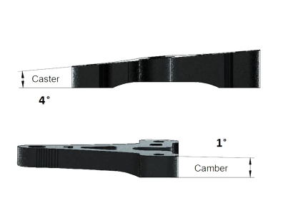 BattCave - JOKER Mini Spares - A-Arm V2 (4 Caster + 1 Camber) JKR-3A41-V2 (JOK3R)