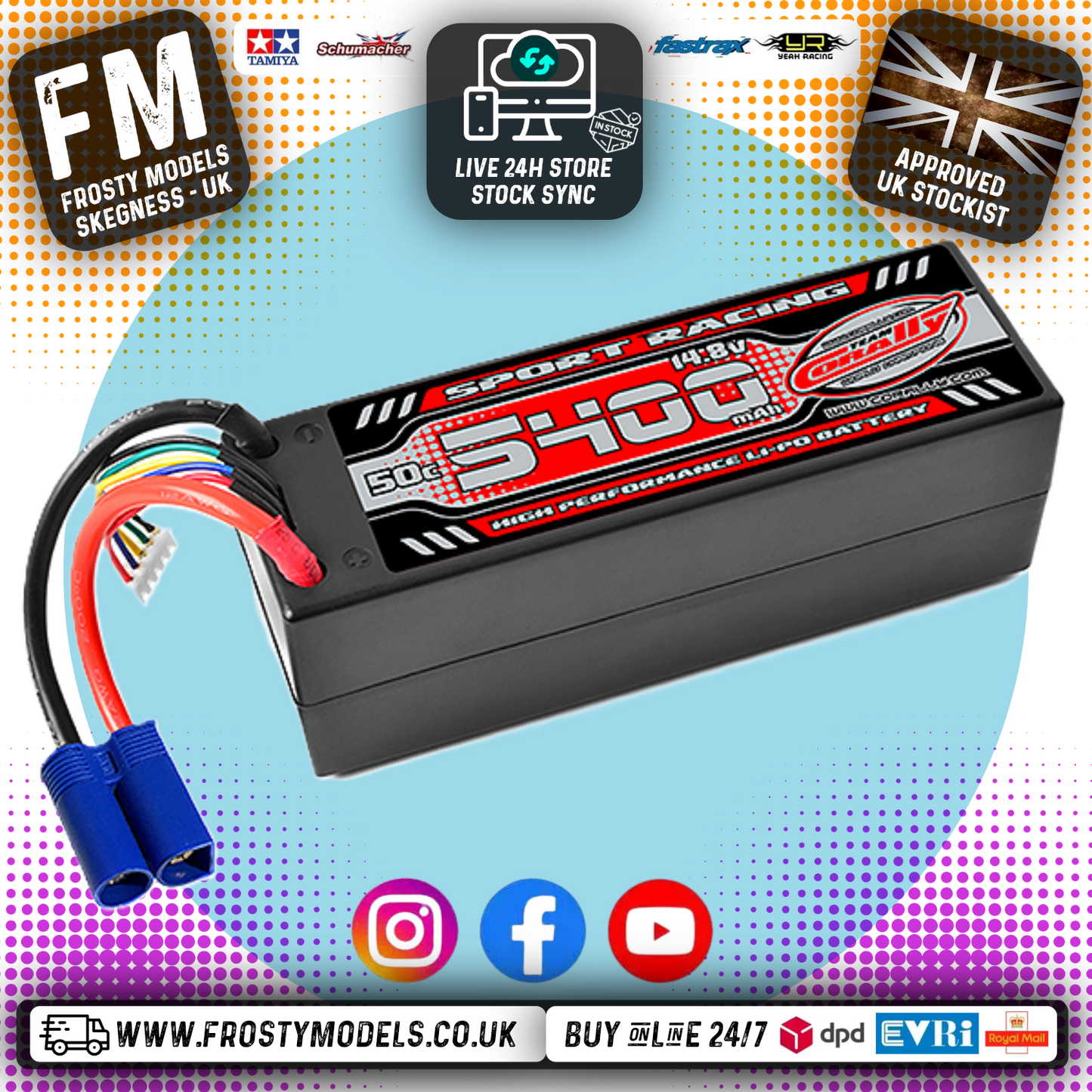 CORALLY (Fits PD Racing TK10 & TR10) 50C LIPO BATTERY 4S Lipo 5400MAH EC5 PLUG (14.8V) (RC BUGGIES & TRUCKS) - C-49145-EC5 (POWER RACING)