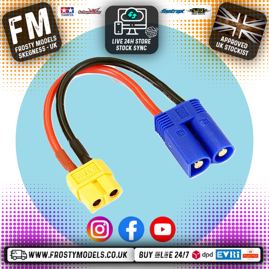 ETRONIX - FEMALE (Charger/ESC) XT60 TO MALE EC5 PLUG (Battery) CONNECTOR ADAPTOR Charging Lead - ET0842EC5
