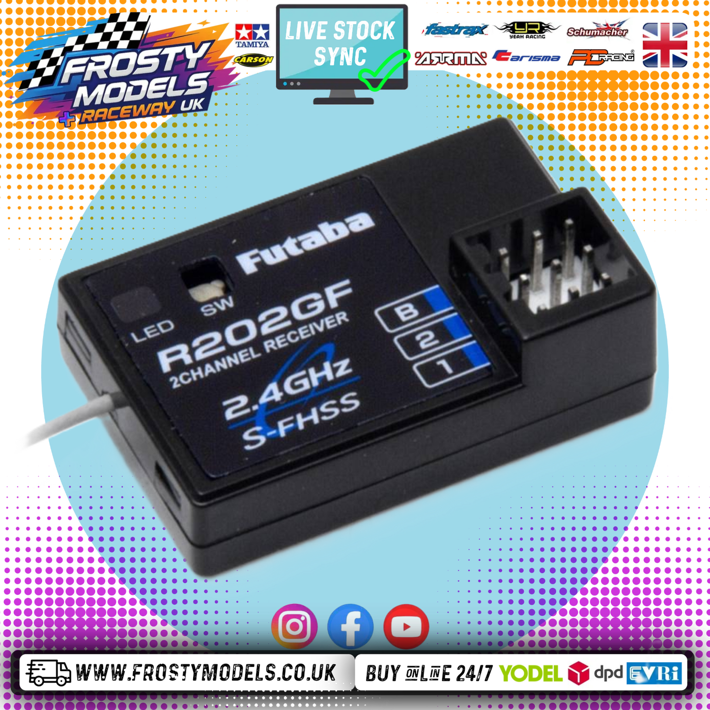 Futaba - R202GF 2-Channel (PWM) Surface Receiver S-FHSS / FHSS - FUT05102625-3