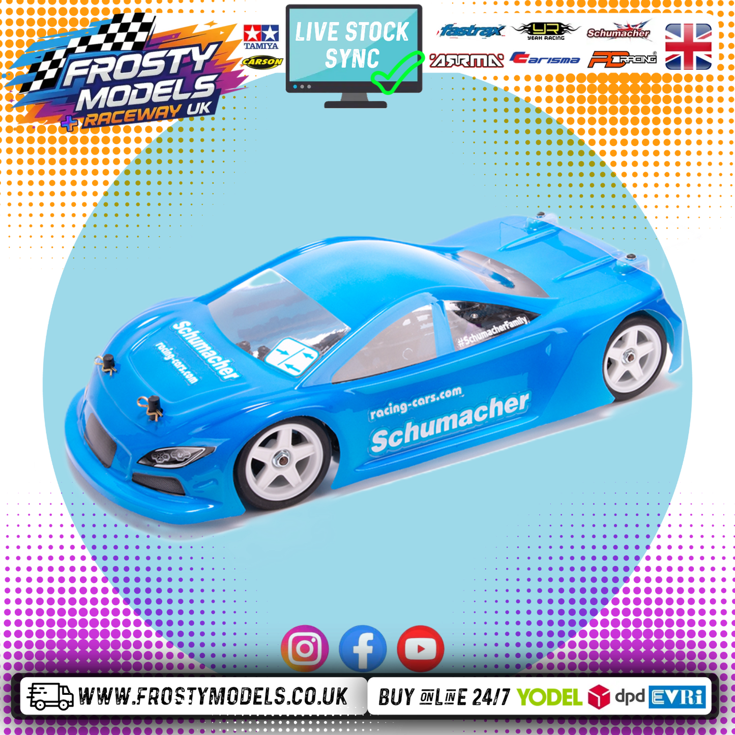 Schumacher - Rebel MTC Mini Touring Body - G909 (1/10 M-Chassis size 210 - 225mm mm Wheel Base) - Clear with Masking