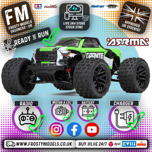ARRMA - 1/18 GRANITE GROM MEGA 4X4 RC MT RTR w/ Battery & Charger (Green) - C-ARA2102T3