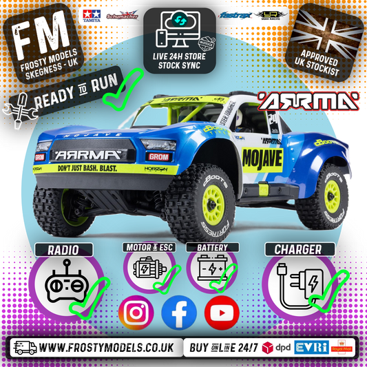 ARRMA - 1/16 MOJAVE GROM MEGA 4X4 RC DT RTR w/ Battery & Charger (Blue) - C-ARA2104T2
