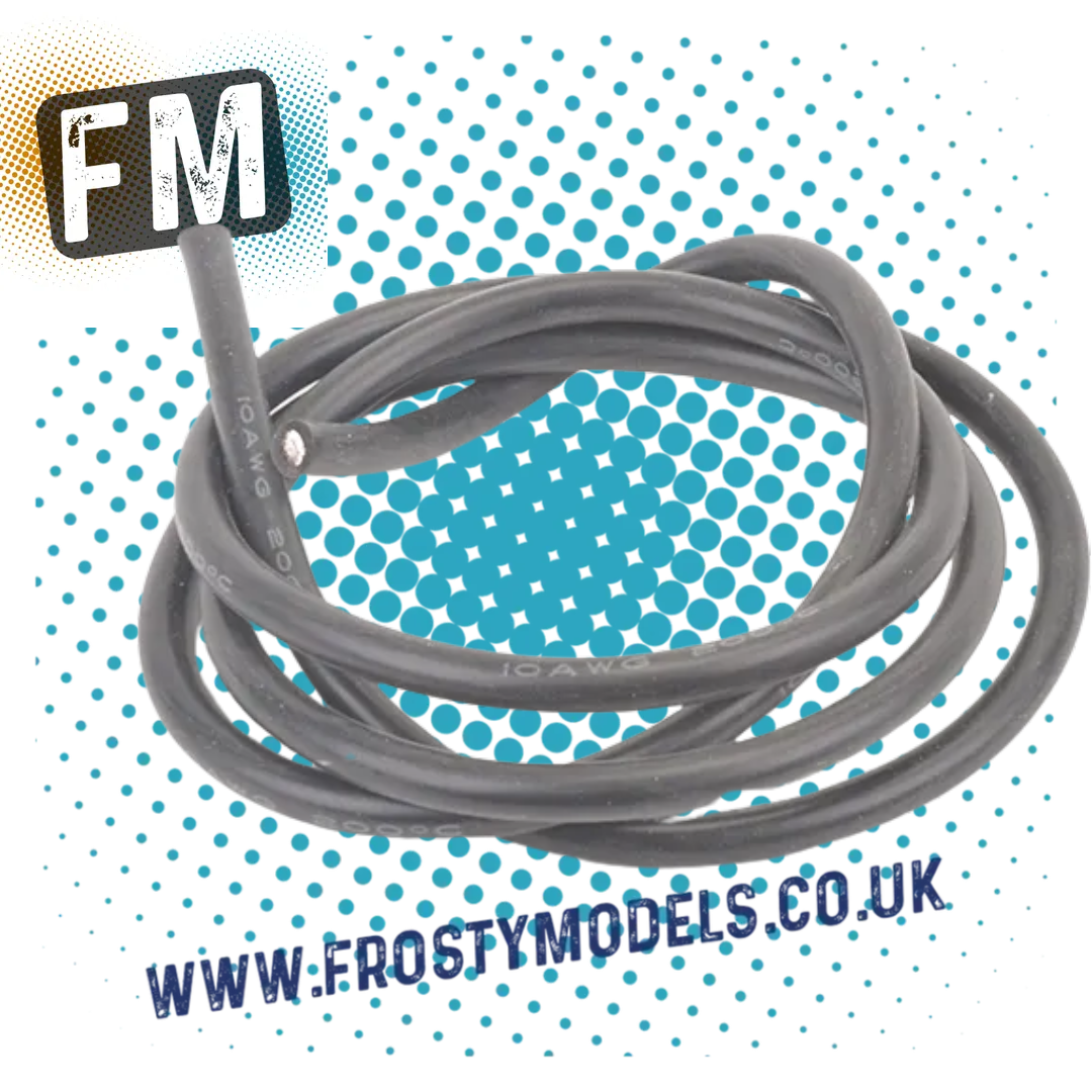 CORE RC SILICONE WIRE 10AWG (HEAVY GAUGE) - BLACK - 100CM (ESC/MOTOR CABLE) CR768