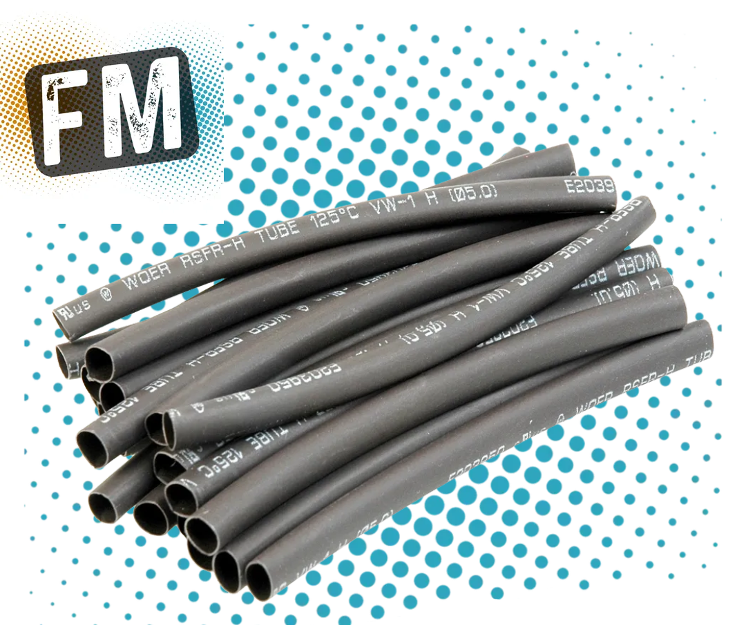 RC WIRE HEATSHRINK 5.0MM DIA BLACK - 20PCS CR123