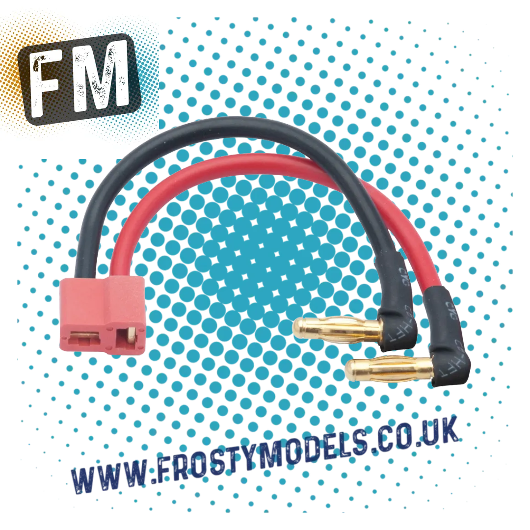 LRP RC LIPO H/C BATTERY LEAD 4MM MALE BULLETS TO FEMALE DEANS - LRP65834
