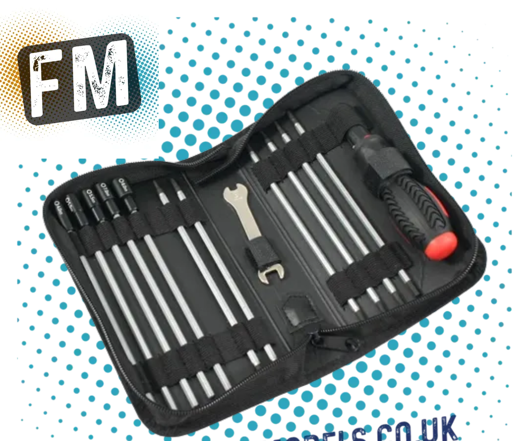 FASTRAX RC CAR/BUGGY TOOL (19X INCLUDED) BAG 3X SLOT, 3X PH 6XHEX, 4X NUT, 1X 5/8MM WRENCH - FAST607